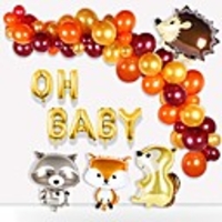 baby shower balloon garland – woodland creatures balloon,  hedgehog,  squirrel,  fox,  raccoon,  latex balloons for baby shower decorations , woodland party supplies, boys/girls birthday decorations