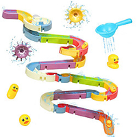 Baby Toddler Bath Toys Bathtub Ball Track Assembly Set 66 Pcs Bath Stem Water Toys for Toddlers Bathroom Kids Slide Suction Cup Floating Duck Shower Games Birthday Gifts for Boys Girls miniinthebox