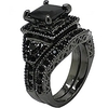 balck rhodium princess cut wedding engagement ring set (11)