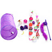 Ball Feather Toy Interactive Toy Cat Toys Set Cat Pet Toy 17pcs Pet Exercise Releasing Pressure Plastic Gift