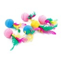 Ball Feather Toy Interactive Toy Cat Toys Set Cat Pet Toy 1pc Ball Pet Exercise Releasing Pressure Rubber Gift