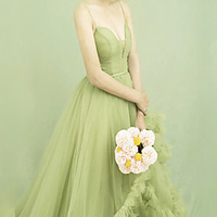Ball Gown Beautiful Back Elegant Prom Formal Evening Dress Spaghetti Strap Sleeveless Asymmetrical Tulle with Ruched 2021 miniinthebox