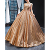 Ball Gown Beautiful Back Sparkle Quinceanera Prom Dress Illusion Neck Sleeveless Sweep / Brush Train Sequined with Pleats Sequin 2020