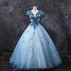 Ball Gown Color Block Floral Quinceanera Prom Dress Jewel Neck Short Sleeve Floor Length Tulle with Pleats Appliques 2020 miniinthebox