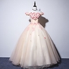 Ball Gown Elegant Floral Quinceanera Prom Dress Off Shoulder Sleeveless Floor Length Tulle with Pleats Appliques 2020 miniinthebox
