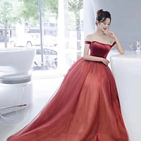Ball Gown Elegant Vintage Engagement Formal Evening Dress Off Shoulder Short Sleeve Sweep / Brush Train Tulle with Overskirt 2020