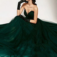 Ball Gown Elegant Vintage Prom Formal Evening Dress V Neck Sleeveless Court Train Tulle with Pleats 2021 miniinthebox