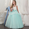Ball Gown Floor Length Wedding / Party Flower Girl Dresses - Tulle Sleeveless Jewel Neck with Pleats / Tiered
