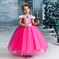 Ball Gown Floor Length Wedding / Party Flower Girl Dresses - Tulle Sleeveless Jewel Neck with Solid