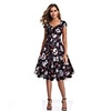 Ball Gown Floral Vintage Homecoming Party Wear Dress V Neck Short Sleeve Knee Length Cotton with Pattern / Print 2020
