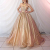Ball Gown Glittering Elegant Quinceanera Prom Dress One Shoulder Long Sleeve Floor Length Sequined with Pleats Splicing 2021 miniinthebox