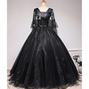 Ball Gown Glittering Vintage Quinceanera Formal Evening Dress Scoop Neck Half Sleeve Floor Length Tulle with Bow(s) Pleats Pattern / Print 2020