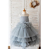 Ball Gown Knee Length Wedding / Birthday Flower Girl Dresses - Tulle Sleeveless Jewel Neck with Tier