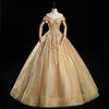 Ball Gown Luxurious Floral Quinceanera Prom Dress V Neck Short Sleeve Floor Length Tulle with Appliques 2020