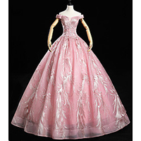 Ball Gown Sparkle Elegant Engagement Formal Evening Dress Off Shoulder Sleeveless Floor Length Tulle with Pleats Sequin Pattern / Print 2020