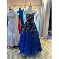Ball Gown Sparkle Elegant Engagement Formal Evening Dress V Neck Sleeveless Floor Length Sequined with Pleats Sequin 2020