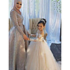 Ball Gown Sweep / Brush Train Wedding / First Communion / Pageant Flower Girl Dresses - Lace / Satin / Tulle Long Sleeve Boat Neck with Lace / Appliques