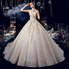 Ball Gown Wedding Dresses Strapless Chapel Train Lace Sleeveless Formal Luxurious Sparkle Shine Elegant with Beading Appliques 2020