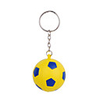 Ball Style Keychain with Soft Plastic Material-Blue-Yellow