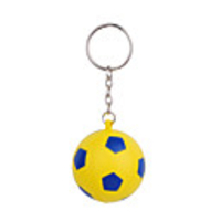 Ball Style Keychain with Soft Plastic Material-Blue-Yellow