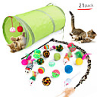 Ball Teaser Cat Toys Set Cat Pet Toy 1 set Ball Pet Friendly Plush Gift