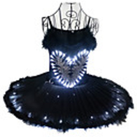 Ballet Dancer Black Swan LED Layered Dress Tutu Bubble Skirt Under Skirt Women