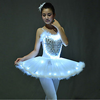 Ballet Dancer Swan Lake LED Layered Dress Tutu Bubble Skirt Under Skirt Girls