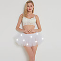 Ballet Dancer Tutu Bubble Skirt Under Skirt LED 1950s Layered Tulle Purple Yellow Red Petticoat / Crinoline