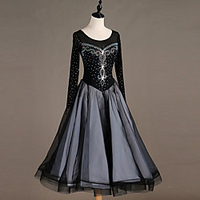 Ballroom Dance Dress Glitter Pleats Crystals / Rhinestones Women