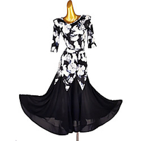 Ballroom Dance Dress Pattern / Print Split Joint Women