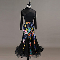 Ballroom Dance Dress Pattern / Print Split Joint Women