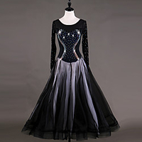 Ballroom Dance Dress Pleats Crystals / Rhinestones Women
