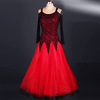 Ballroom Dance Dress Pleats Split Joint Women