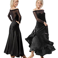 Ballroom Dance Dress Pleats Split Joint Women