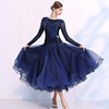 Ballroom Dance Dress Split Joint Crystals / Rhinestones Women