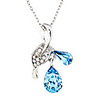 Banana Leaf Drop Crystal And Zircon Necklace