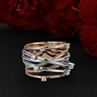 Band Ring AAA Cubic Zirconia Crossover Rose Gold Brass Love Trendy 1pc 6 7 8 9 10 / Women