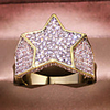 Band Ring AAA Cubic Zirconia Geometrical Gold Brass Star Statement European 1pc 5 6 7 8 9 / Men