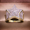 Band Ring AAA Cubic Zirconia Geometrical Gold Brass Star Statement Trendy 1pc 5 6 7 8 9 / Men