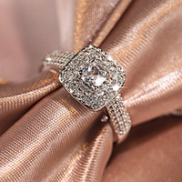 Band Ring AAA Cubic Zirconia Geometrical Silver Brass Precious Elegant Fashion 1pc 4 5 6 7 8 / Women