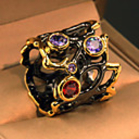 Band Ring AAA Cubic Zirconia Two Stone Black Brass Floral Theme Statement Vintage 1pc 6 7 8 9 10 / Women