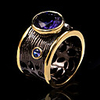 Band Ring AAA Cubic Zirconia Two Stone Black Brass Statement Vintage 1pc 6 7 8 9 10 / Women