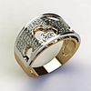 Band Ring AAA Cubic Zirconia Two Stone Gold Brass Sweet Heart Cute 1pc 6 7 8 9 10 / Women