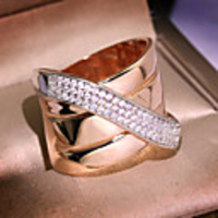 Band Ring AAA Cubic Zirconia Two Stone Rose Gold Brass Inspire Statement Trendy 1pc 6 7 8 9 10 / Women