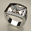 Band Ring AAA Cubic Zirconia Two Stone Silver Brass Eagle Statement Oversized 1pc 7 8 9 10 11 / Men