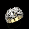 Band Ring AAA Cubic Zirconia Two Stone Silver Brass Gear Punk Rock 1pc 7 8 9 10 11 / Men