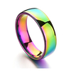 Band Ring Champagne Titanium Steel Steel Stainless Rainbow Mood Colorful 6 7 8 9 10 / Men