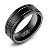 Band Ring Classic Black Titanium Steel Tungsten Steel Titanium Classic Theme Fashion Initial 8 9 10 11 12 / Men