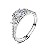 Band Ring Cubic Zirconia White Zircon Silver 6 7 8 9 10 / Engagement Ring