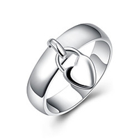 Band Ring Cut Out Silver Brass Silver Plated Heart Stylish Simple 1pc 7 8 / Women